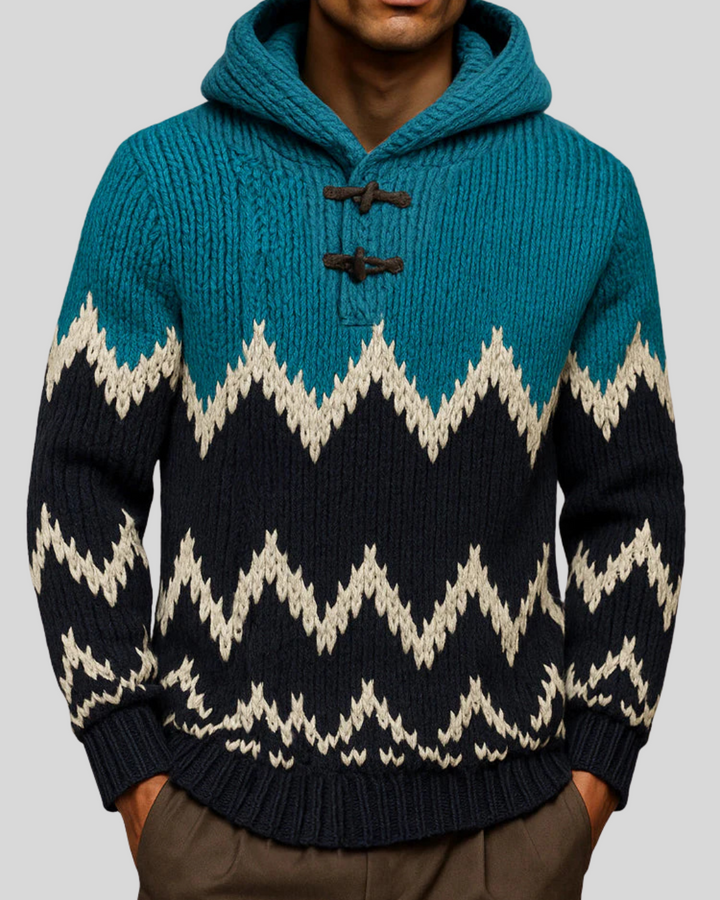 Trendy Comfort Hooded Jacquard Sweater