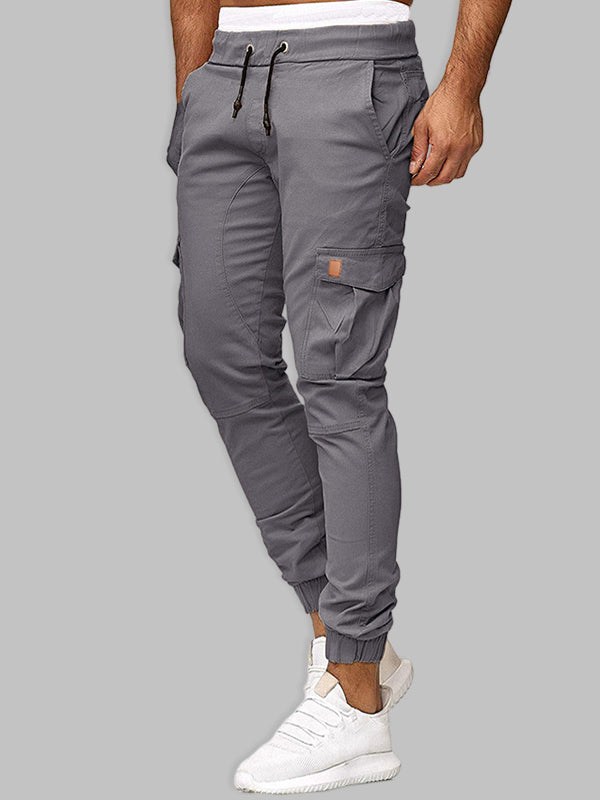 Casual Patchwork Pants with Dual Pockets