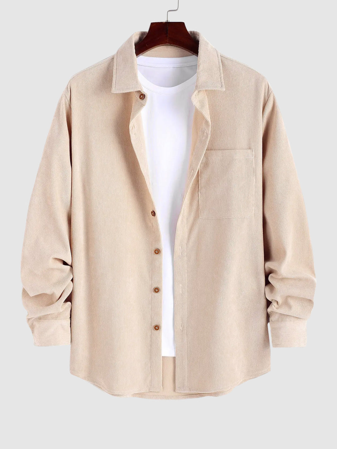Men's Textured Corduroy Long Sleeve Shirt