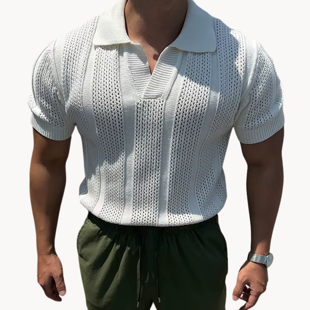 Mark Open Collar Mesh Shirt
