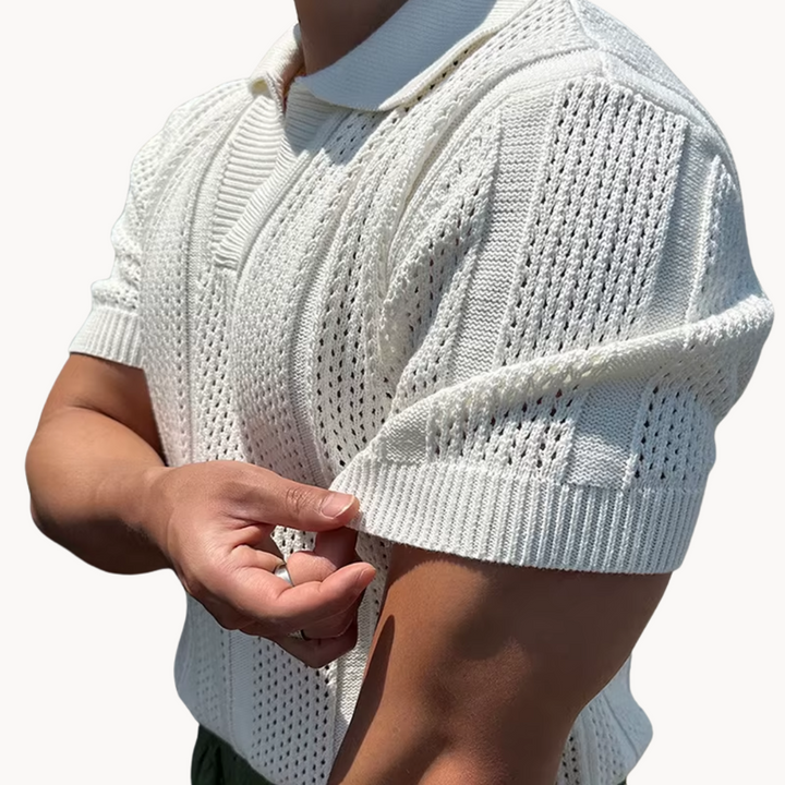 Mark Open Collar Mesh Shirt