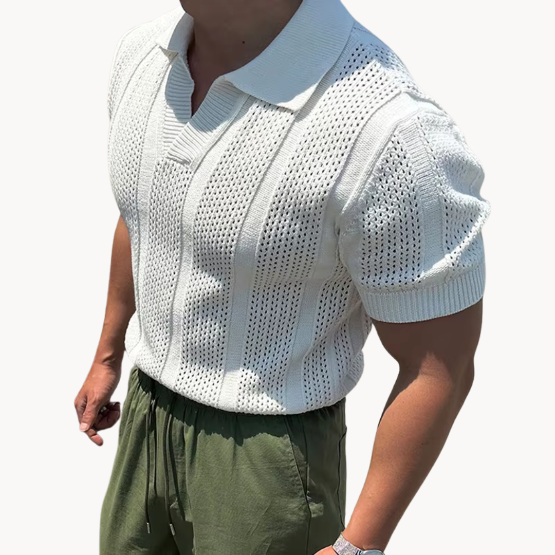 Mark Open Collar Mesh Shirt