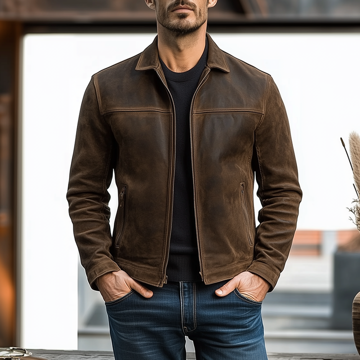 Mens Classic  Leather Jacket