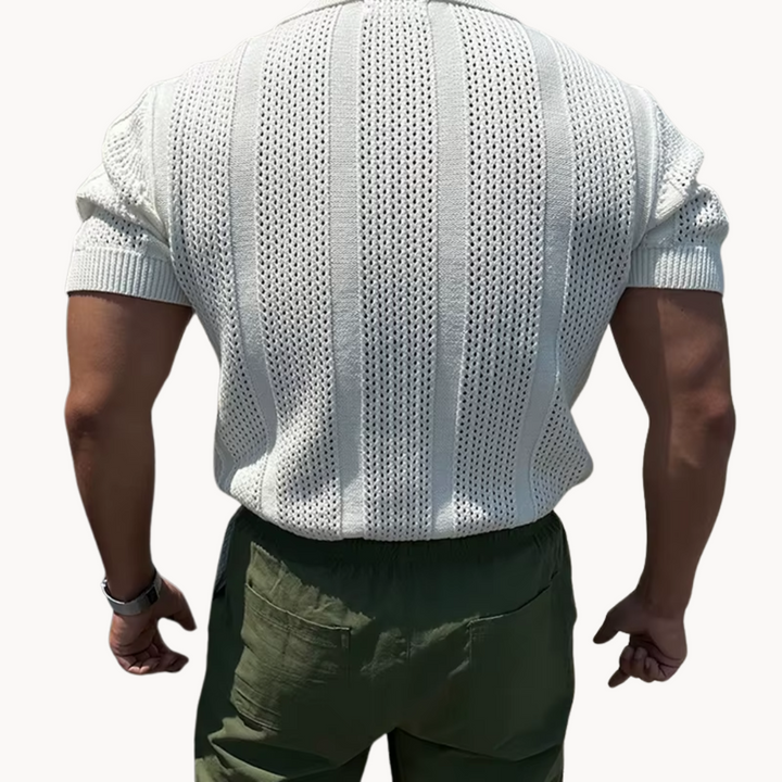 Mark Open Collar Mesh Shirt
