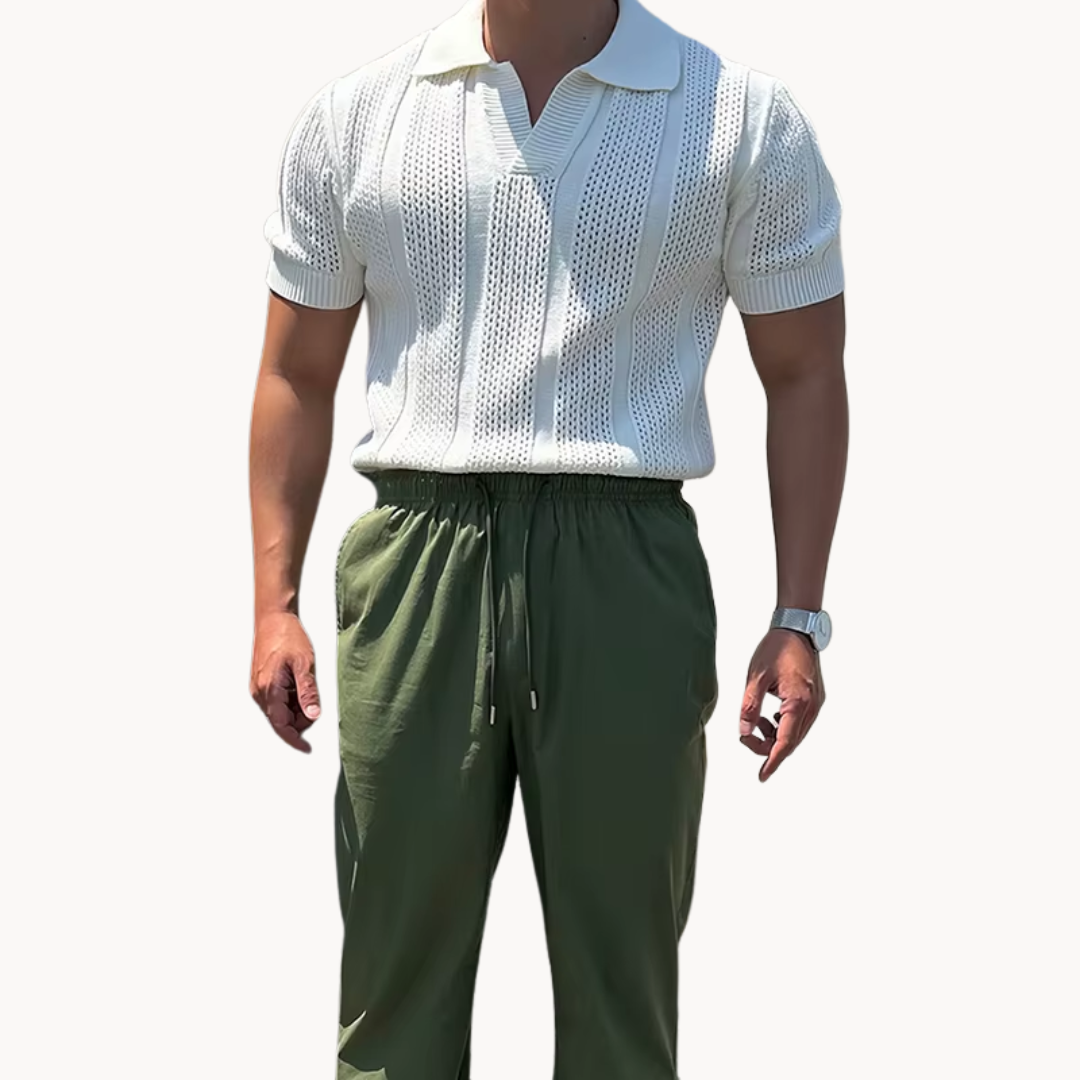 Mark Open Collar Mesh Shirt