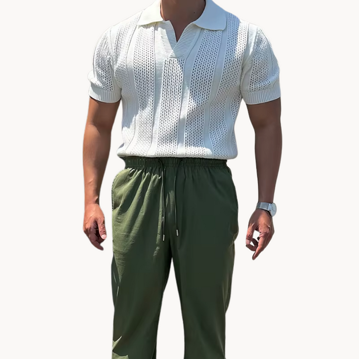 Mark Open Collar Mesh Shirt