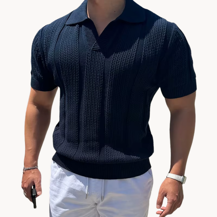 Mark Open Collar Mesh Shirt