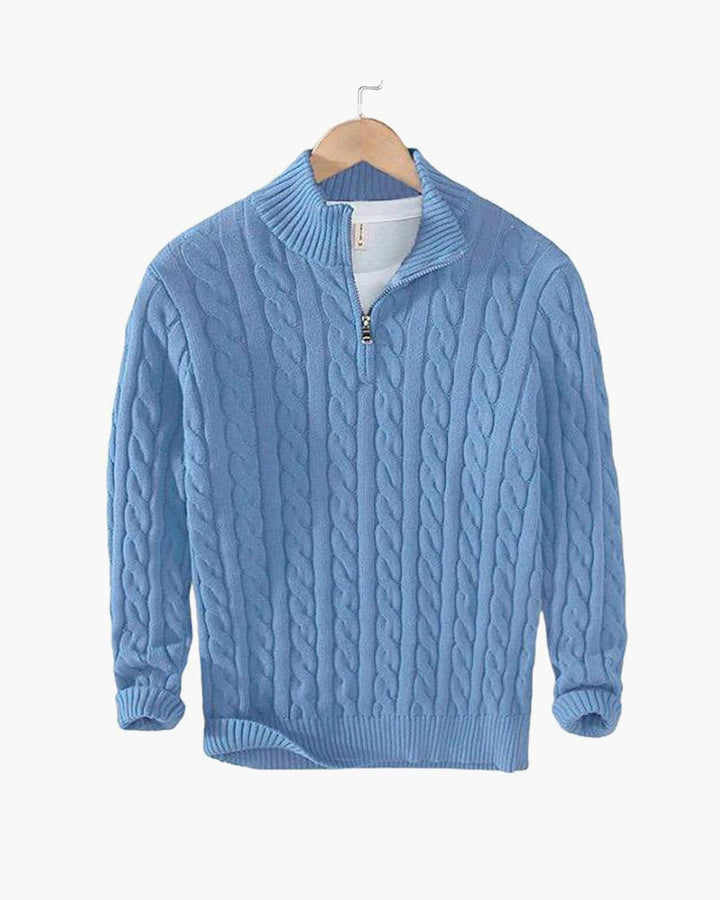 RICHARD ZIPPED CABLE SWEATER