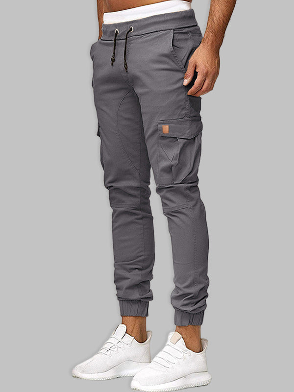 Casual Patchwork Pants with Dual Pockets