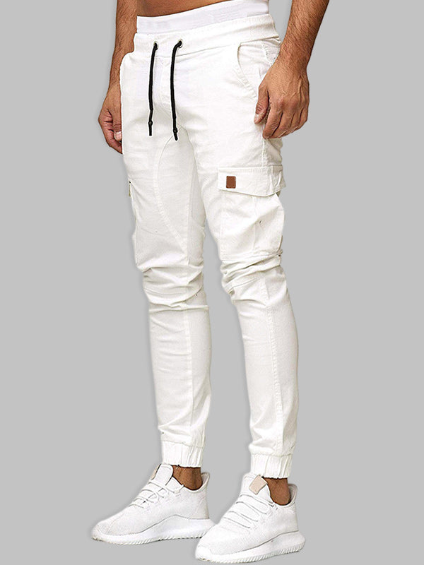 Casual Patchwork Pants with Dual Pockets