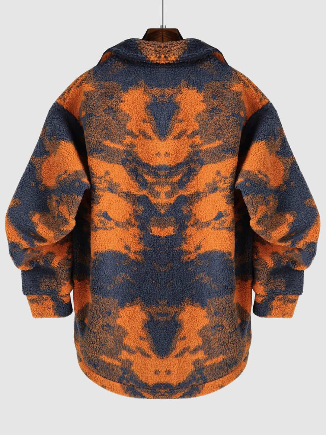 Men's Colorful Single Pocket Tie-Dye Fly Fluffy buttons Jacket