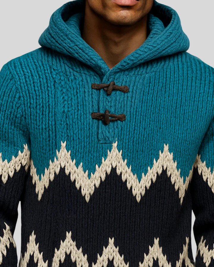 Trendy Comfort Hooded Jacquard Sweater