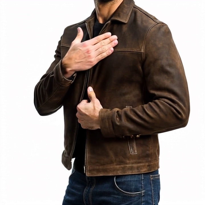Mens Classic  Leather Jacket