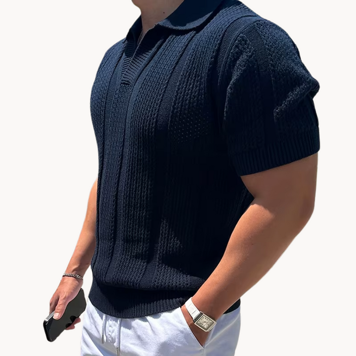 Mark Open Collar Mesh Shirt