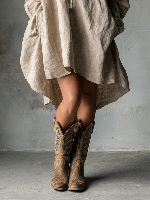 Women's Fashion Loose Cotton And Linen Button Lapel Mini Dress MDA1854H2Y