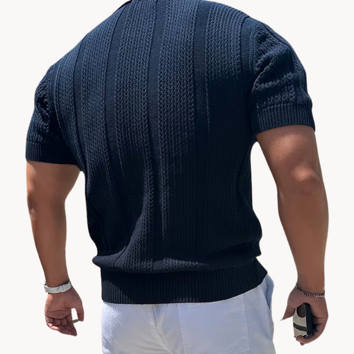 Mark Open Collar Mesh Shirt