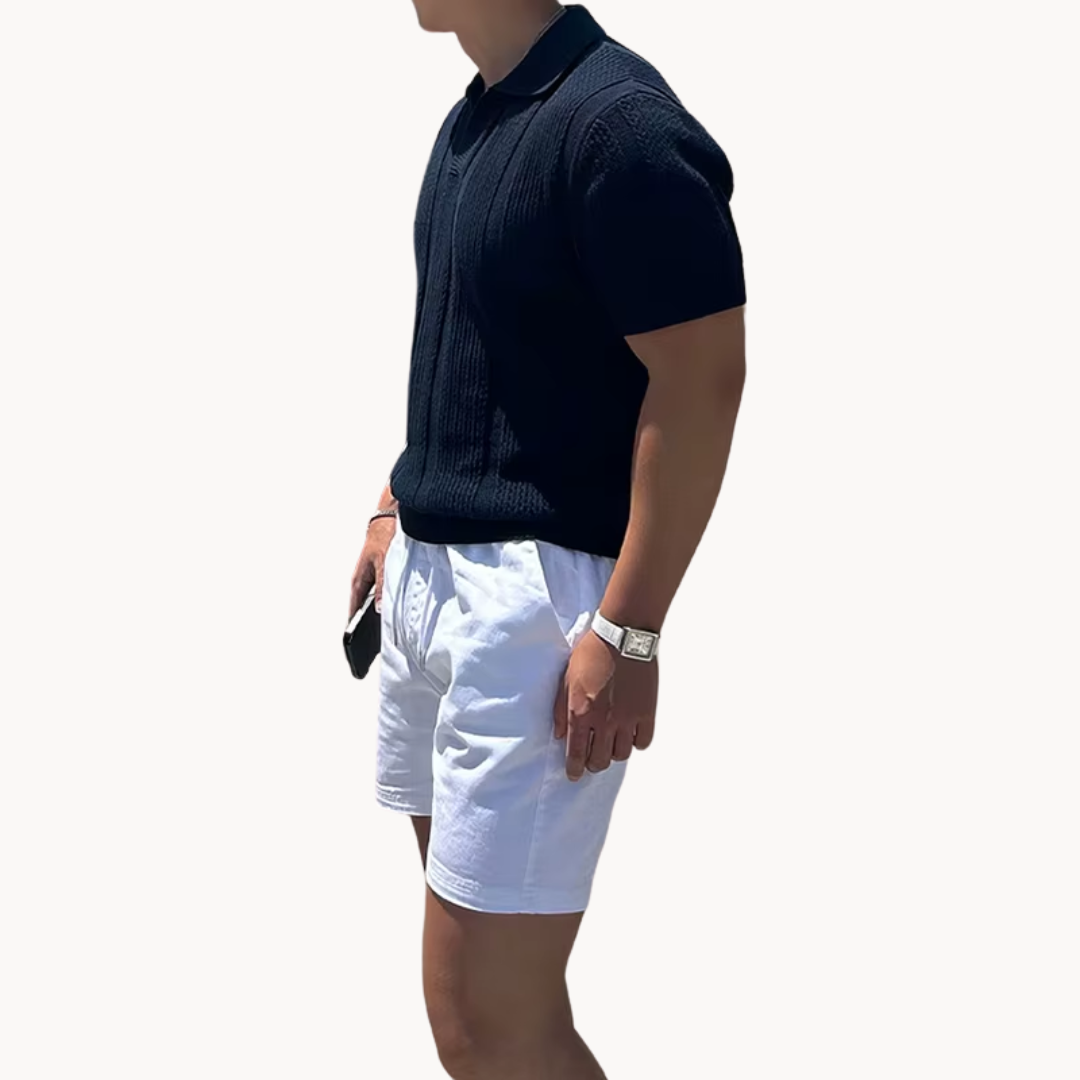 Mark Open Collar Mesh Shirt