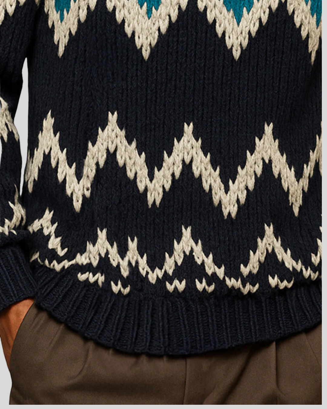 Trendy Comfort Hooded Jacquard Sweater