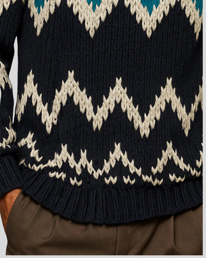 Trendy Comfort Hooded Jacquard Sweater