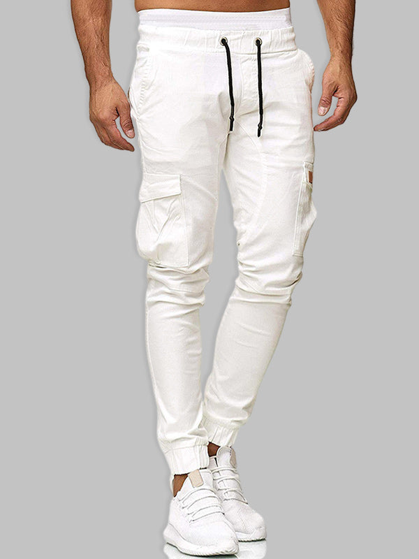 Casual Patchwork Pants with Dual Pockets
