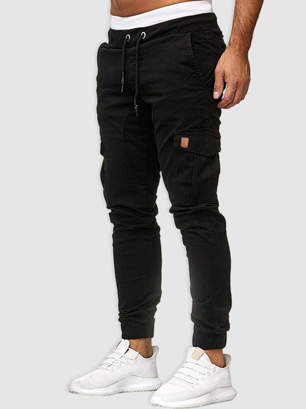 Casual Patchwork Pants with Dual Pockets