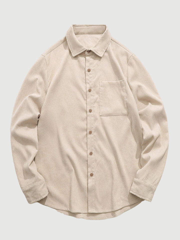 Men's Textured Corduroy Long Sleeve Shirt