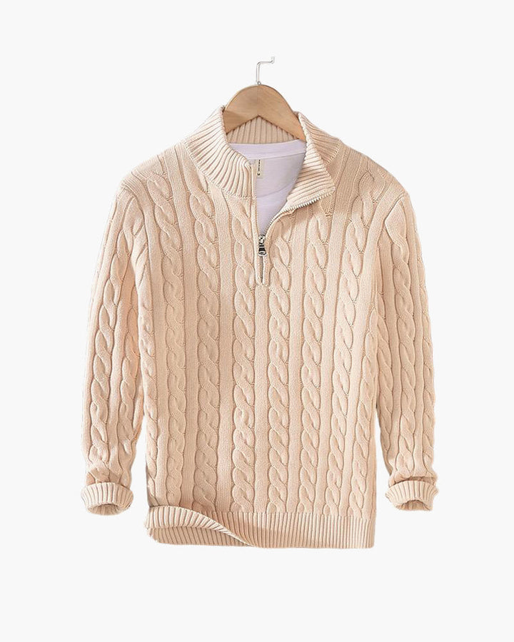 RICHARD ZIPPED CABLE SWEATER
