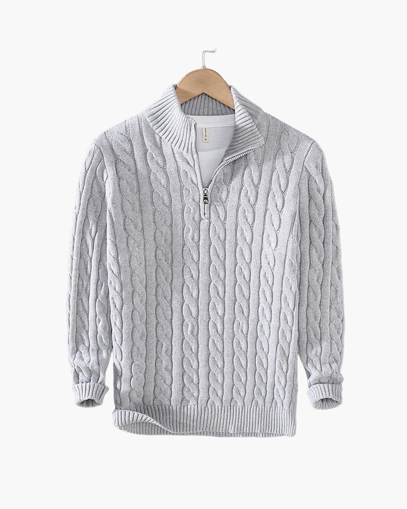 RICHARD ZIPPED CABLE SWEATER