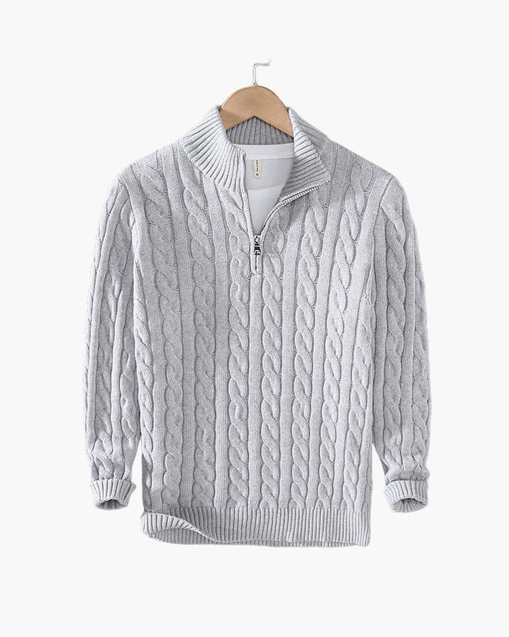 RICHARD ZIPPED CABLE SWEATER