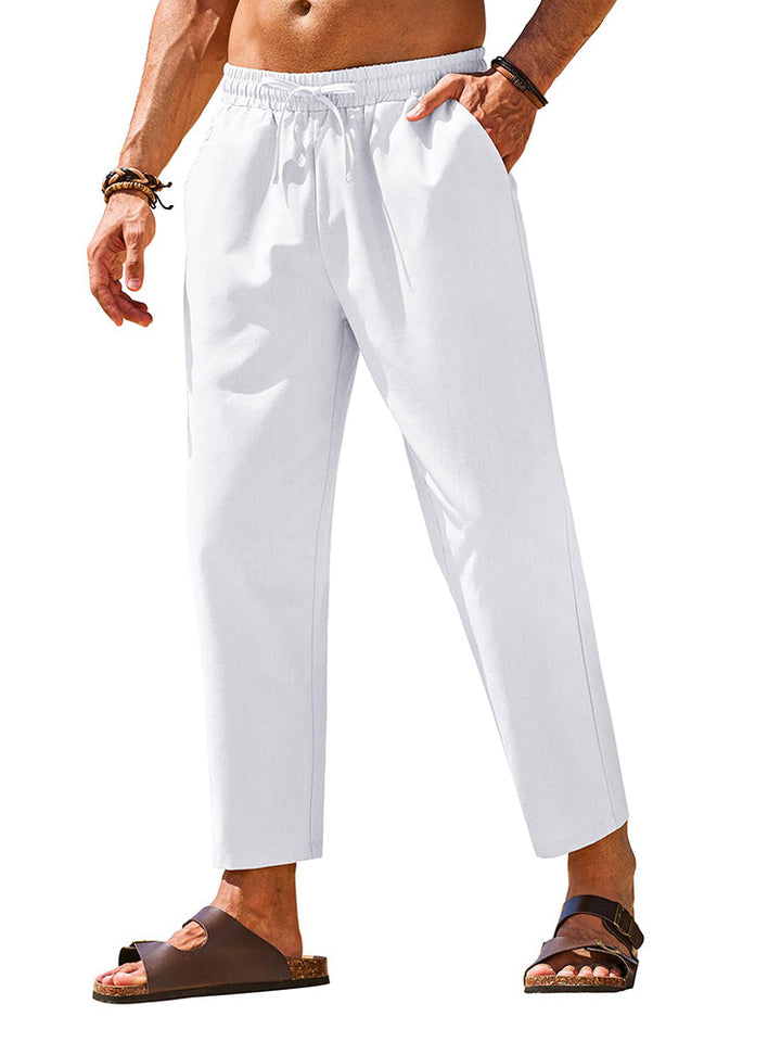 Casual Linen Blend Summer Trousers (US Only)