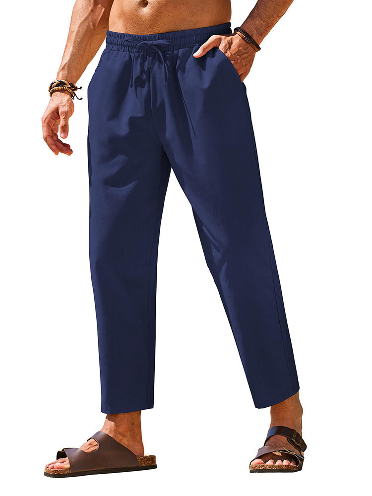 Casual Linen Blend Summer Trousers (US Only)
