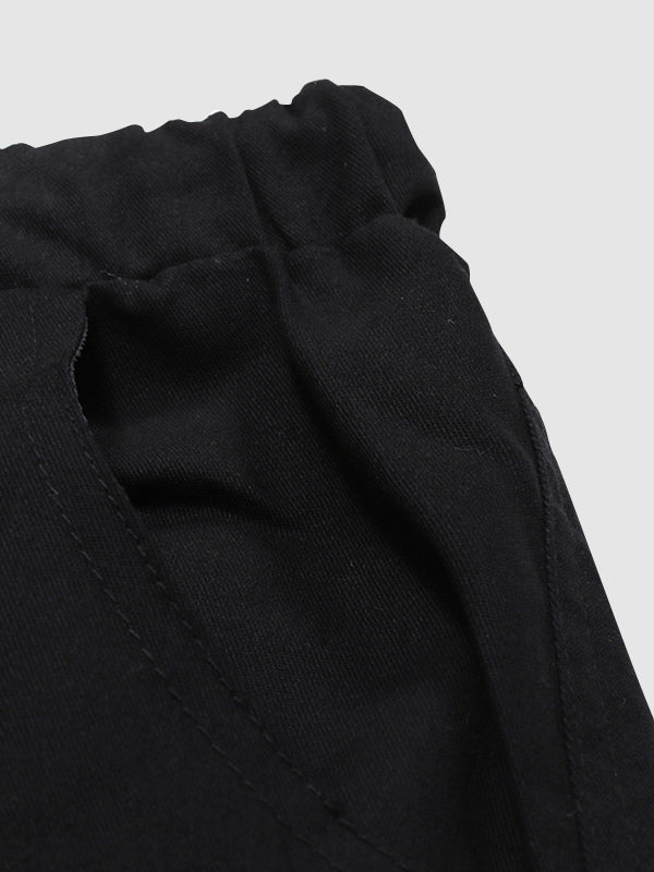 Casual Patchwork Pants with Dual Pockets