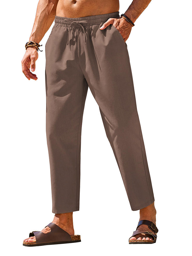 Casual Linen Blend Summer Trousers (US Only)