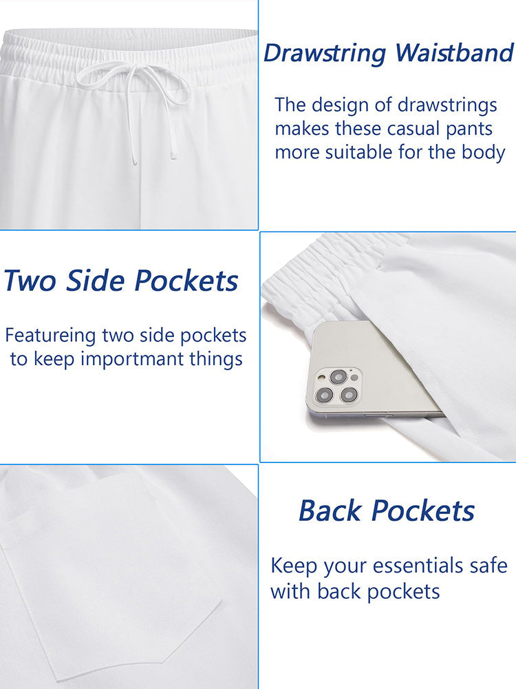 Casual Linen Blend Summer Trousers (US Only)