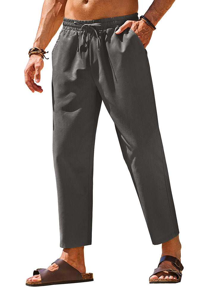 Casual Linen Blend Summer Trousers (US Only)