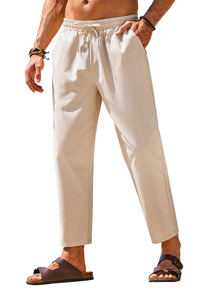 Casual Linen Blend Summer Trousers (US Only)