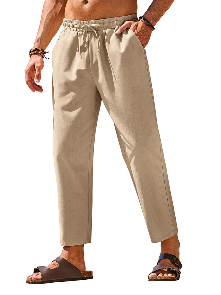 Casual Linen Blend Summer Trousers (US Only)