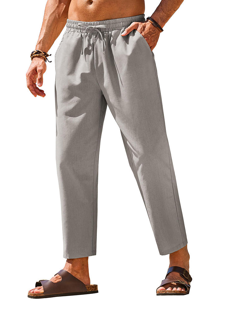 Casual Linen Blend Summer Trousers (US Only)