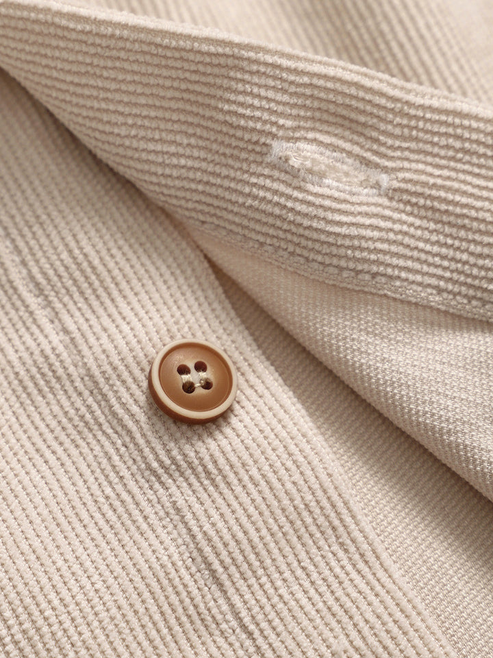 Men's Textured Corduroy Long Sleeve Shirt