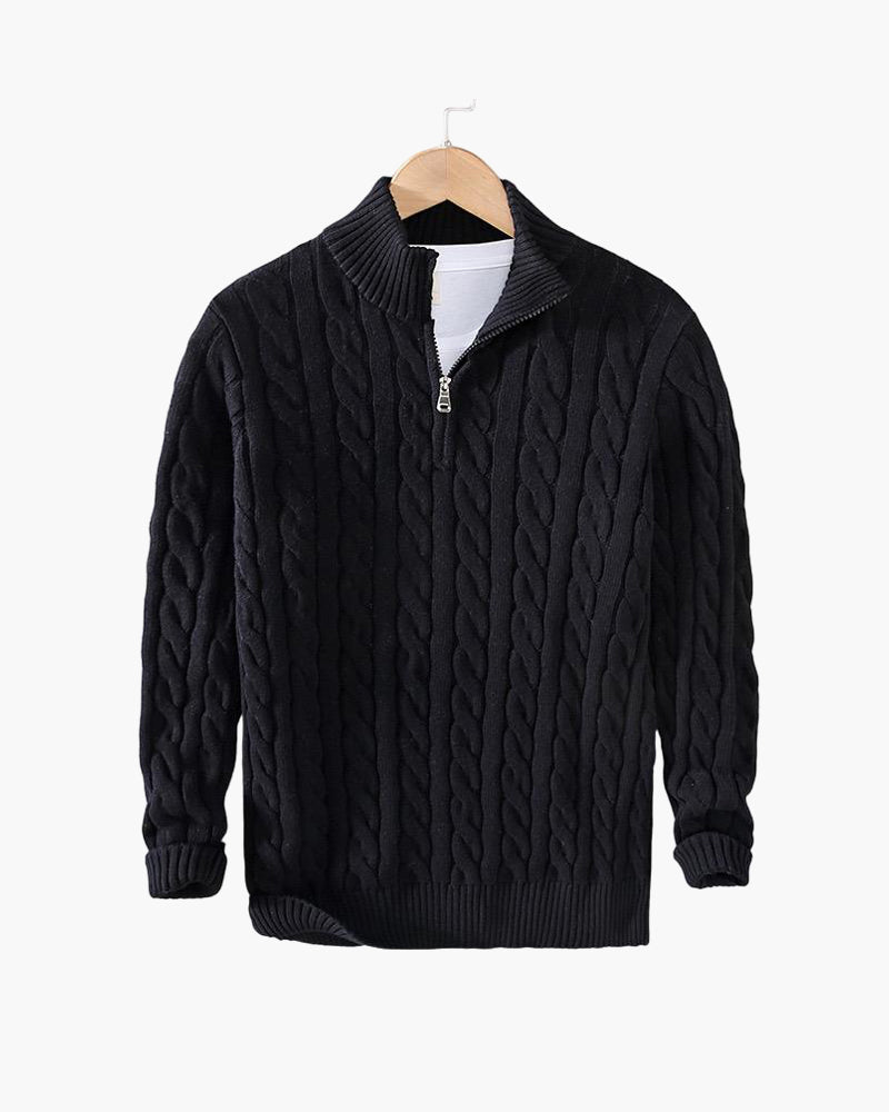 RICHARD ZIPPED CABLE SWEATER