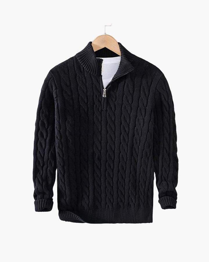 RICHARD ZIPPED CABLE SWEATER