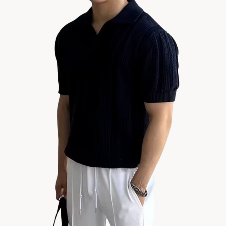 Mark Open Collar Mesh Shirt
