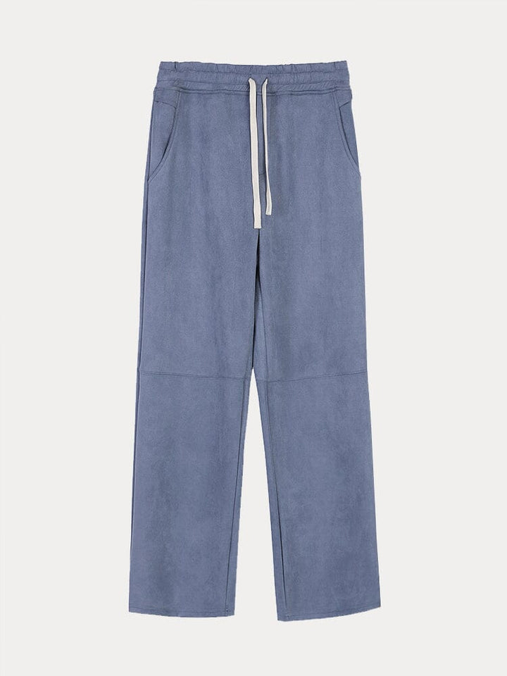 Casual Straight Leg Suede Pants