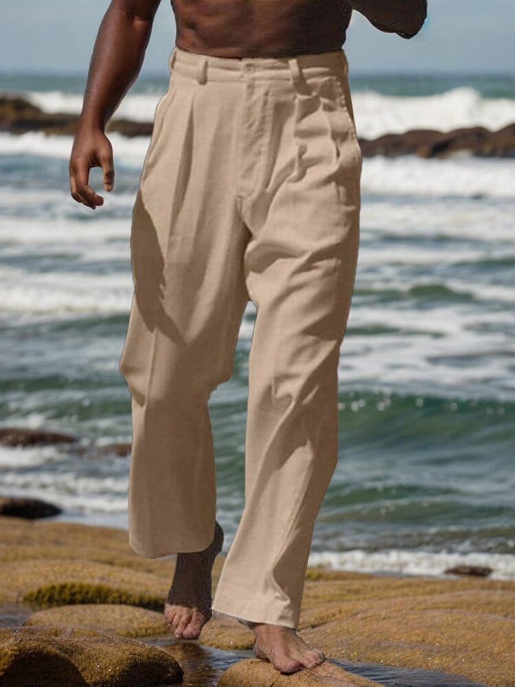 Minimalist Straight Leg Cotton Linen Pants