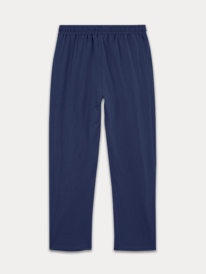 Casual 100% Cotton Drawstring Waist Pants