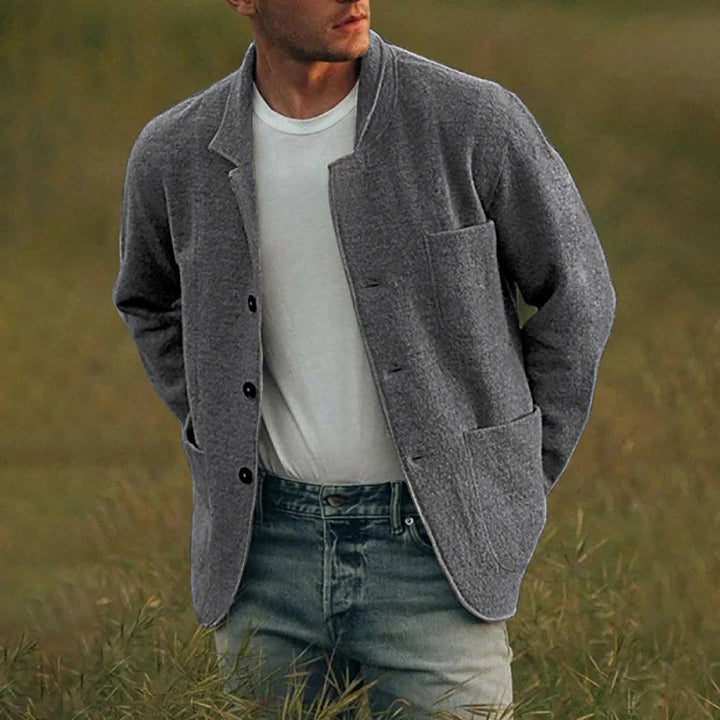 Men Woolen Coat Stand Collar