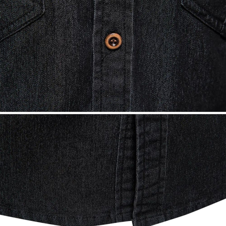 Adaptive Fit Cotton Denim Shirt: Tailored For Men