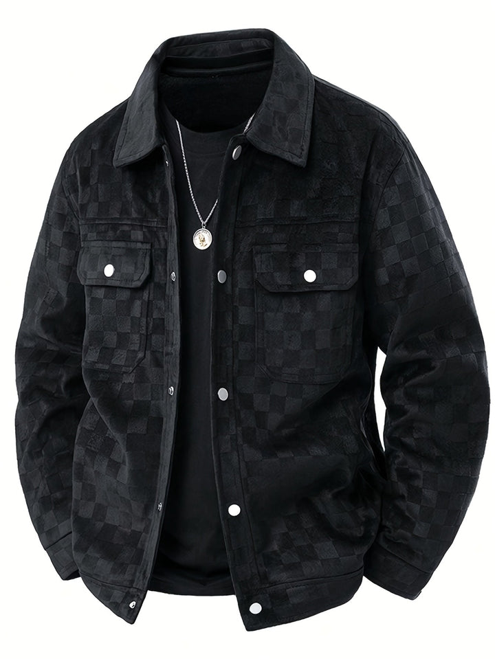 Mavrick Checkered Suede Jacket