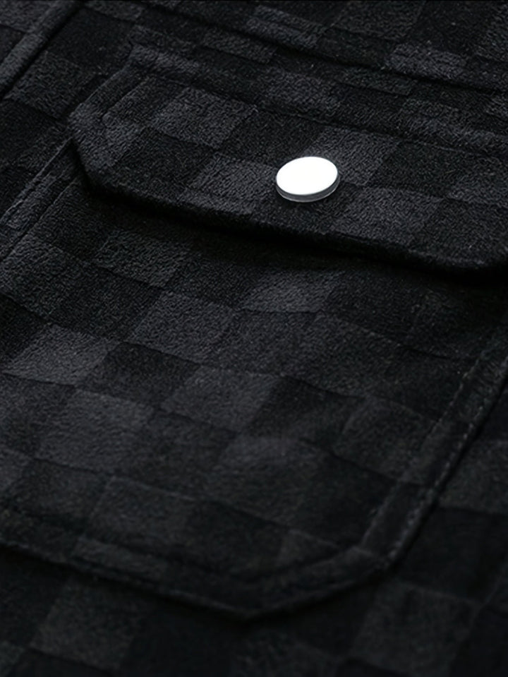 Mavrick Checkered Suede Jacket