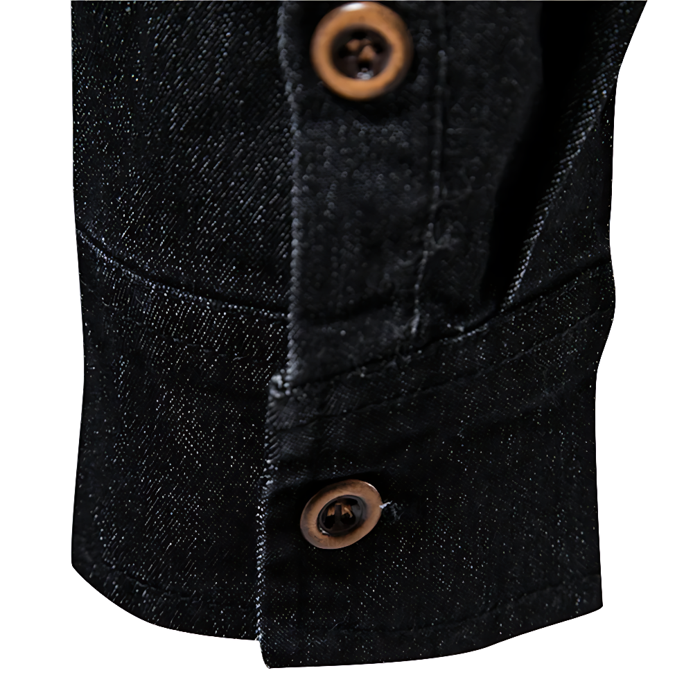 Adaptive Fit Cotton Denim Shirt: Tailored For Men